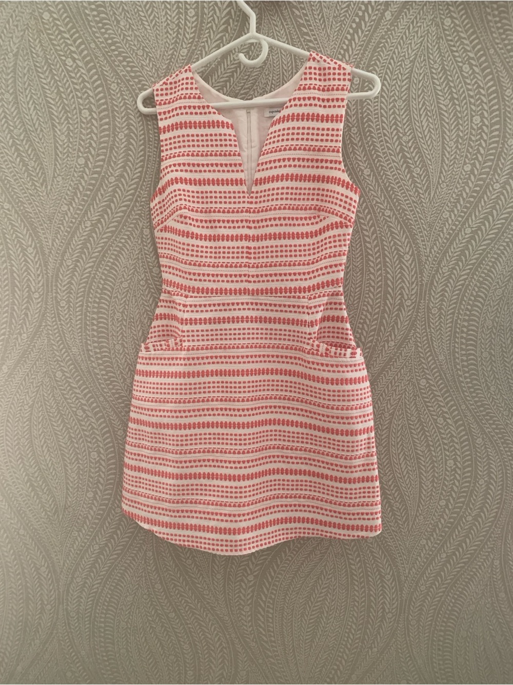 cupcakes & cashmere Pink and White Striped Mini Sheath Dress